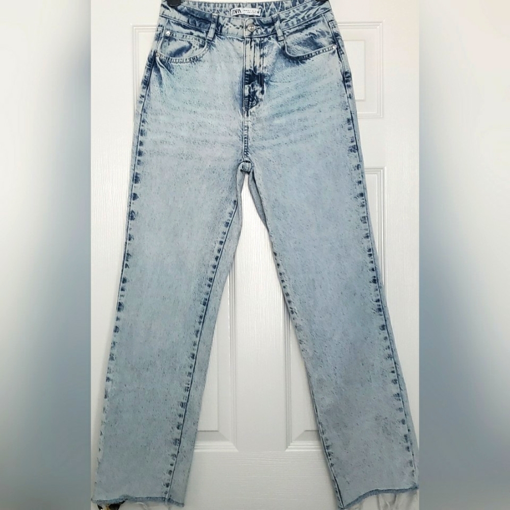 Zara Light Blue Straight Leg Jeans